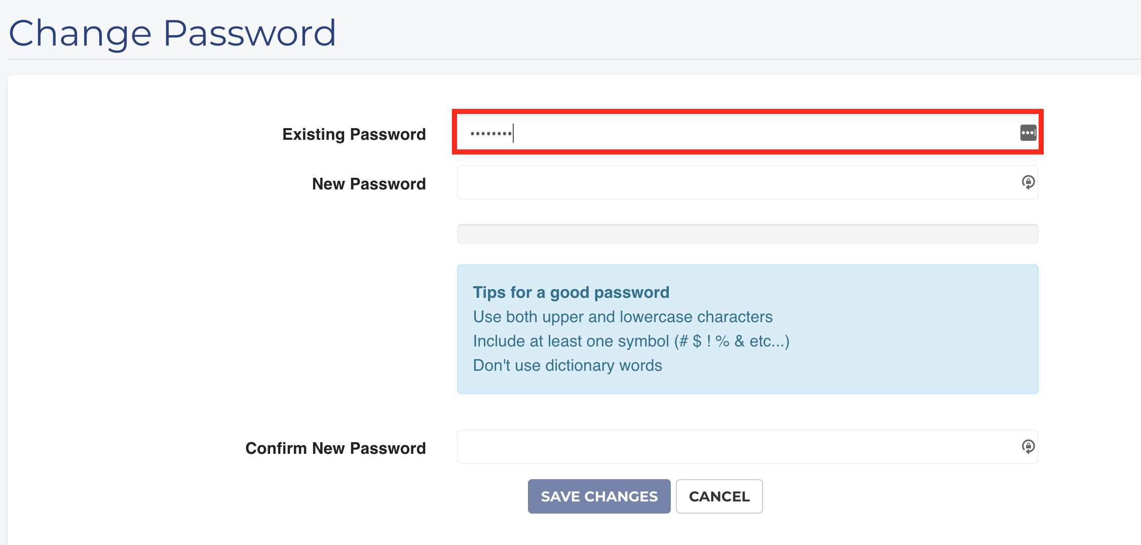 iON | Knowledge Base | Change password